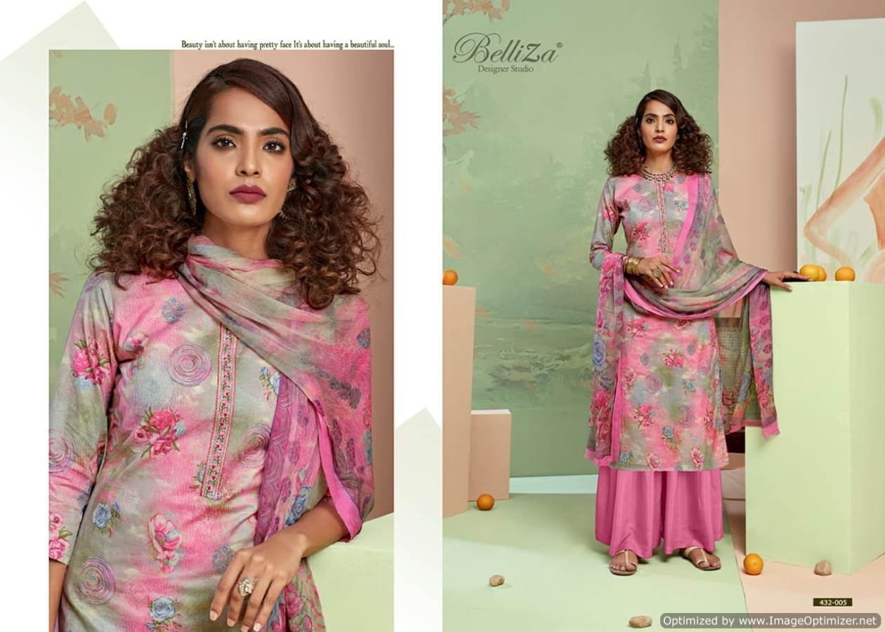 Belliza Presens Pearls Collection Of Pure Cotton Digital Printed Dress Materials