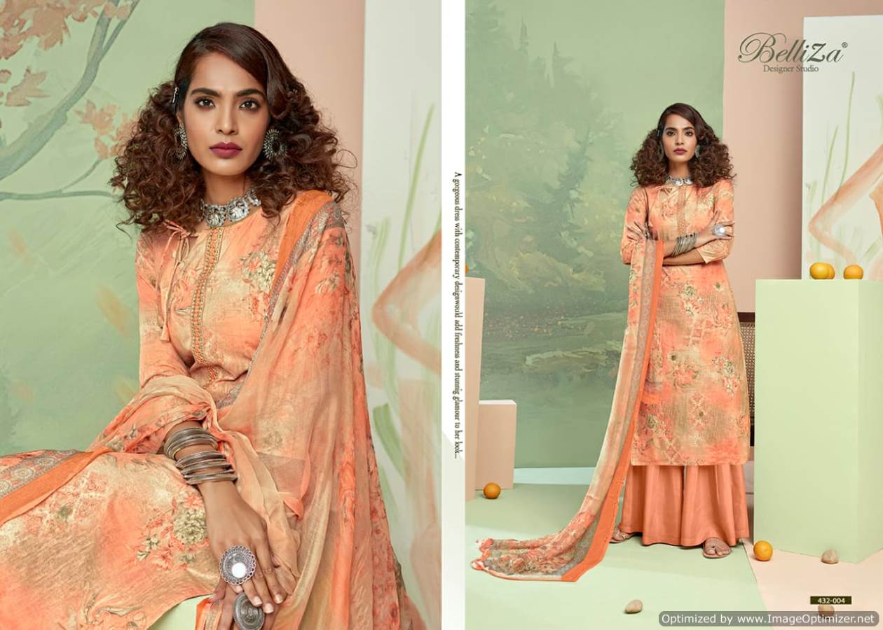 Belliza Presens Pearls Collection Of Pure Cotton Digital Printed Dress Materials