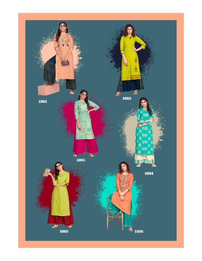 Diya Trends Presents Fashion Angle 1 Collection Of Rayon Printed Kurtis With Bottom