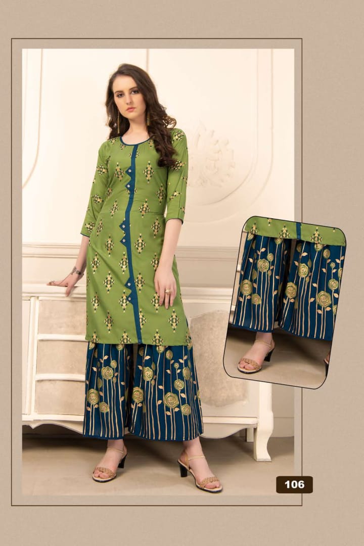 Fashion Talks Presents Plazo Queen Collection Of Printed Kurtis With Sharara