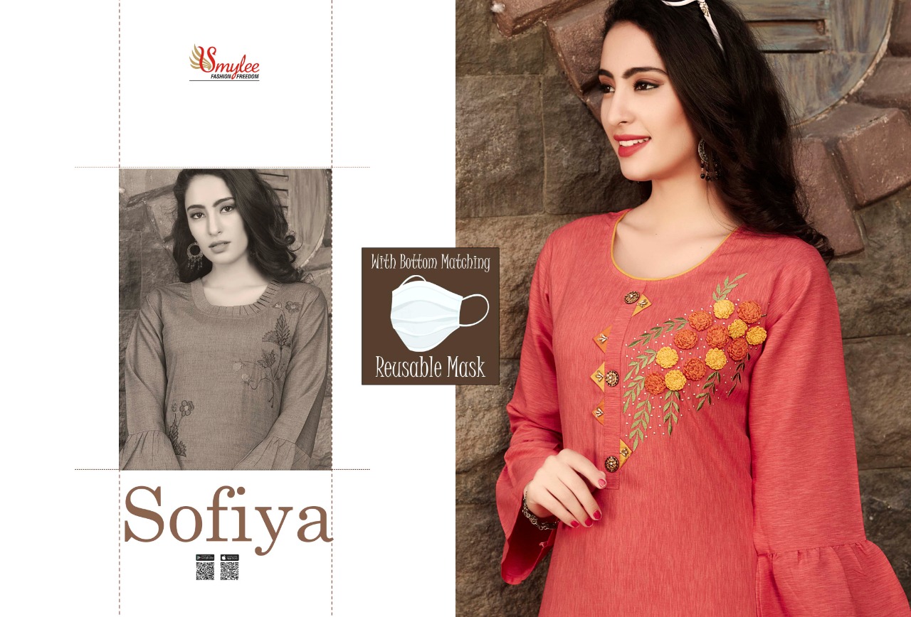Fc Smylee Presents Sofiya Collection Of Designer Embroidered Rayon Kurti With Pant