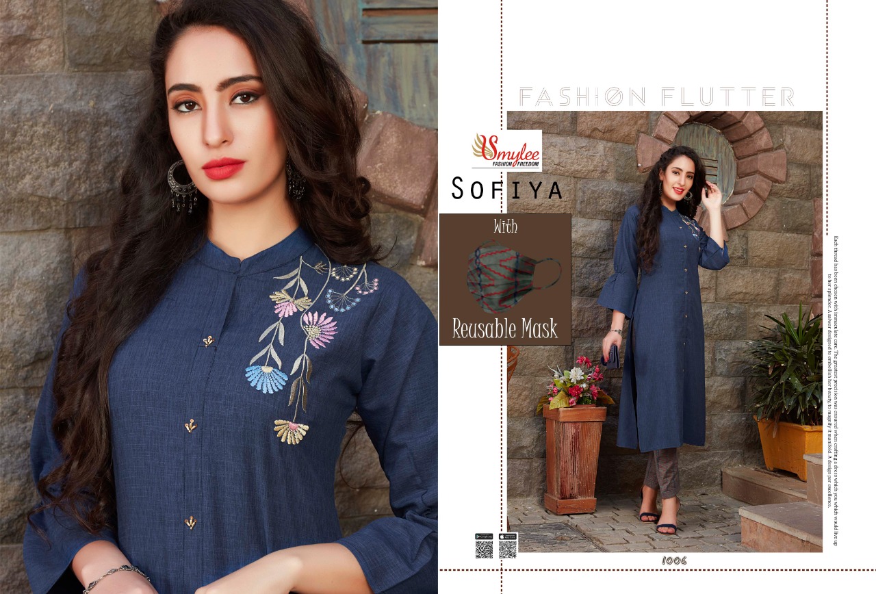 Fc Smylee Presents Sofiya Collection Of Designer Embroidered Rayon Kurti With Pant