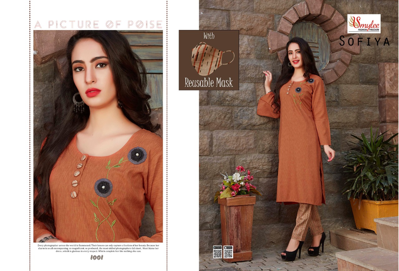 Fc Smylee Presents Sofiya Collection Of Designer Embroidered Rayon Kurti With Pant