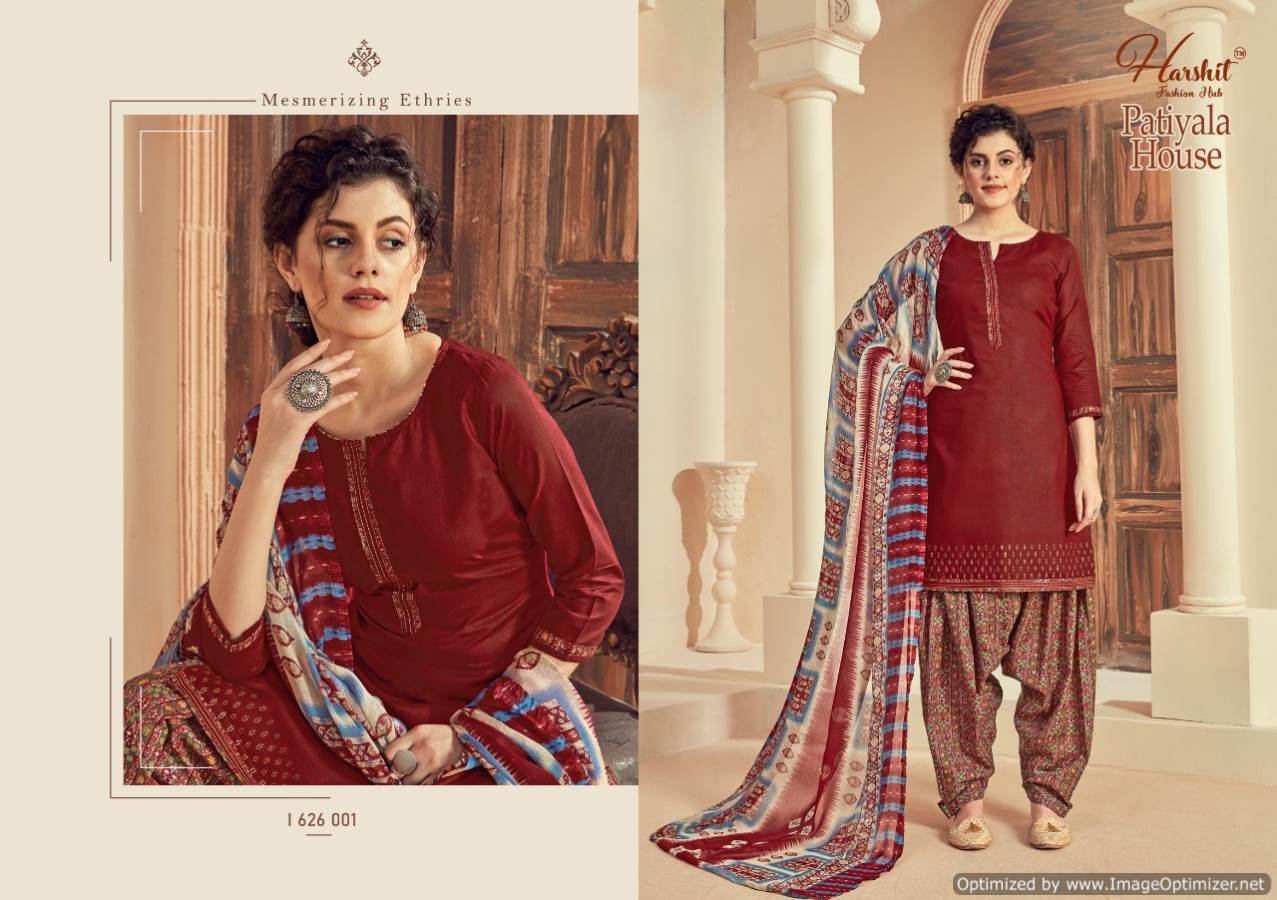 Harshit Presents Patiyala House Collection Of Pure Cotton Designer Dress Materials