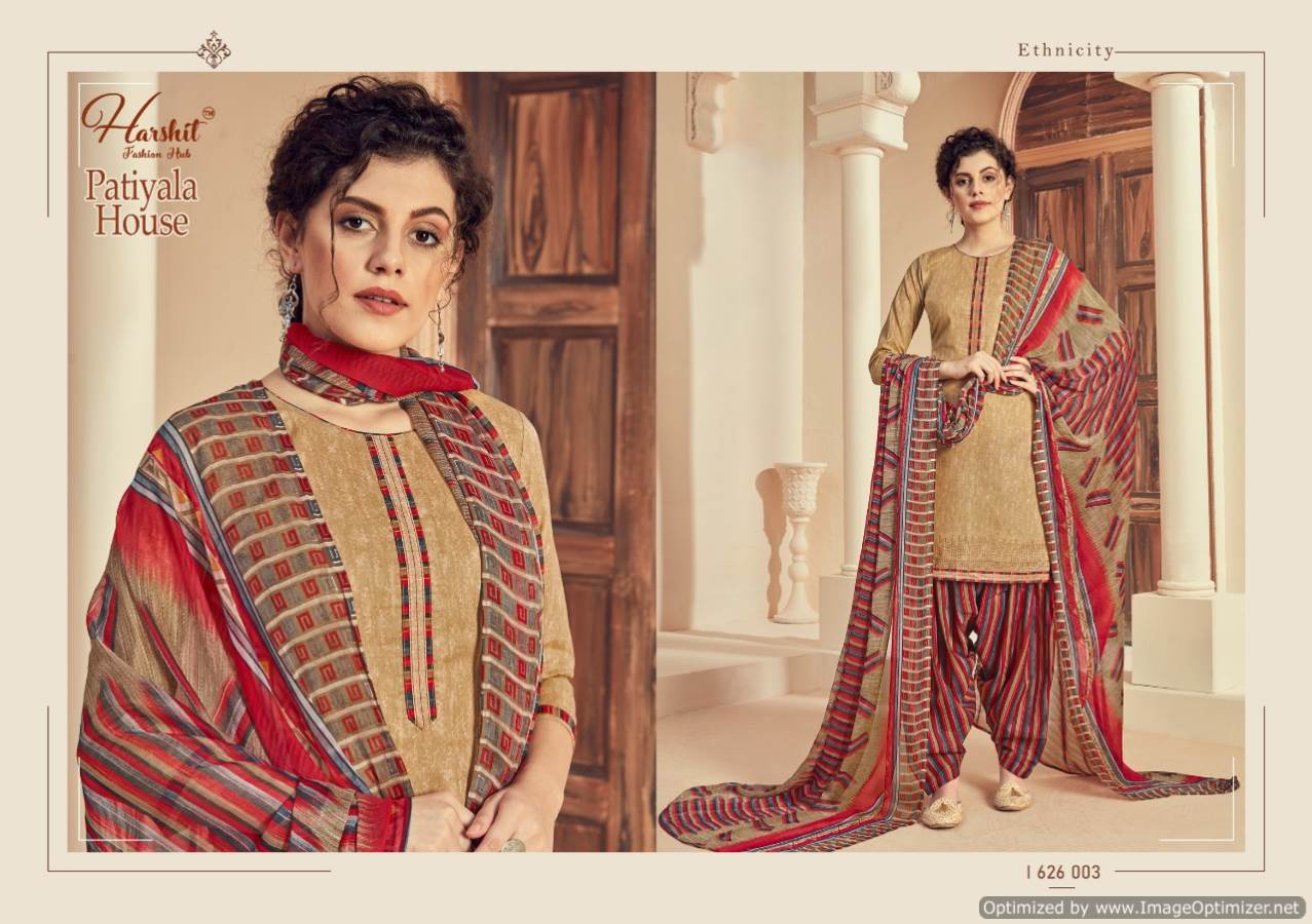 Harshit Presents Patiyala House Collection Of Pure Cotton Designer Dress Materials