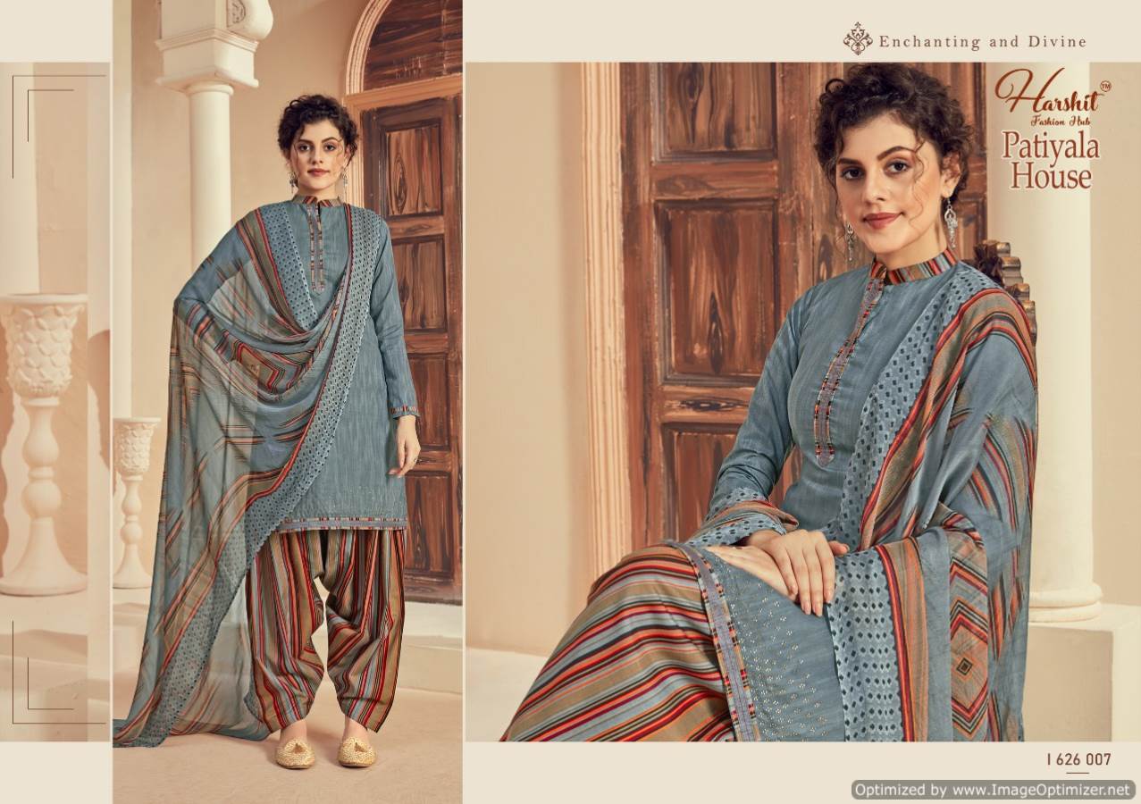 Harshit Presents Patiyala House Collection Of Pure Cotton Designer Dress Materials