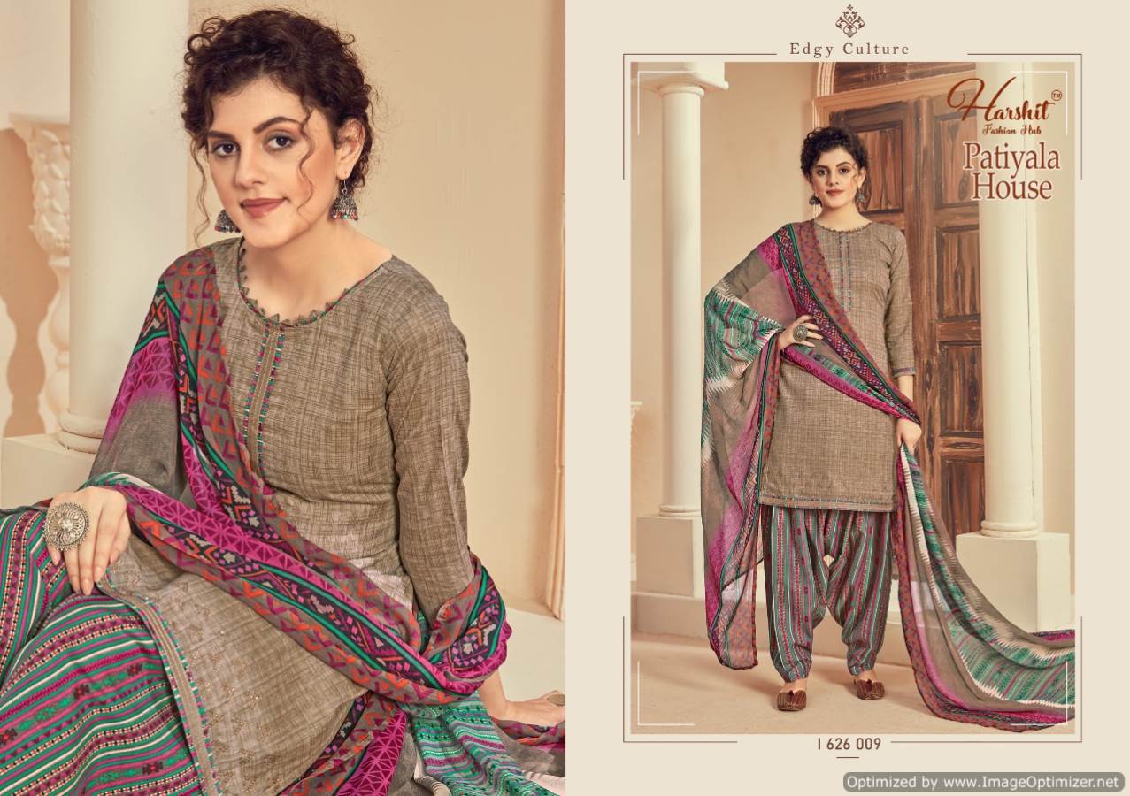 Harshit Presents Patiyala House Collection Of Pure Cotton Designer Dress Materials