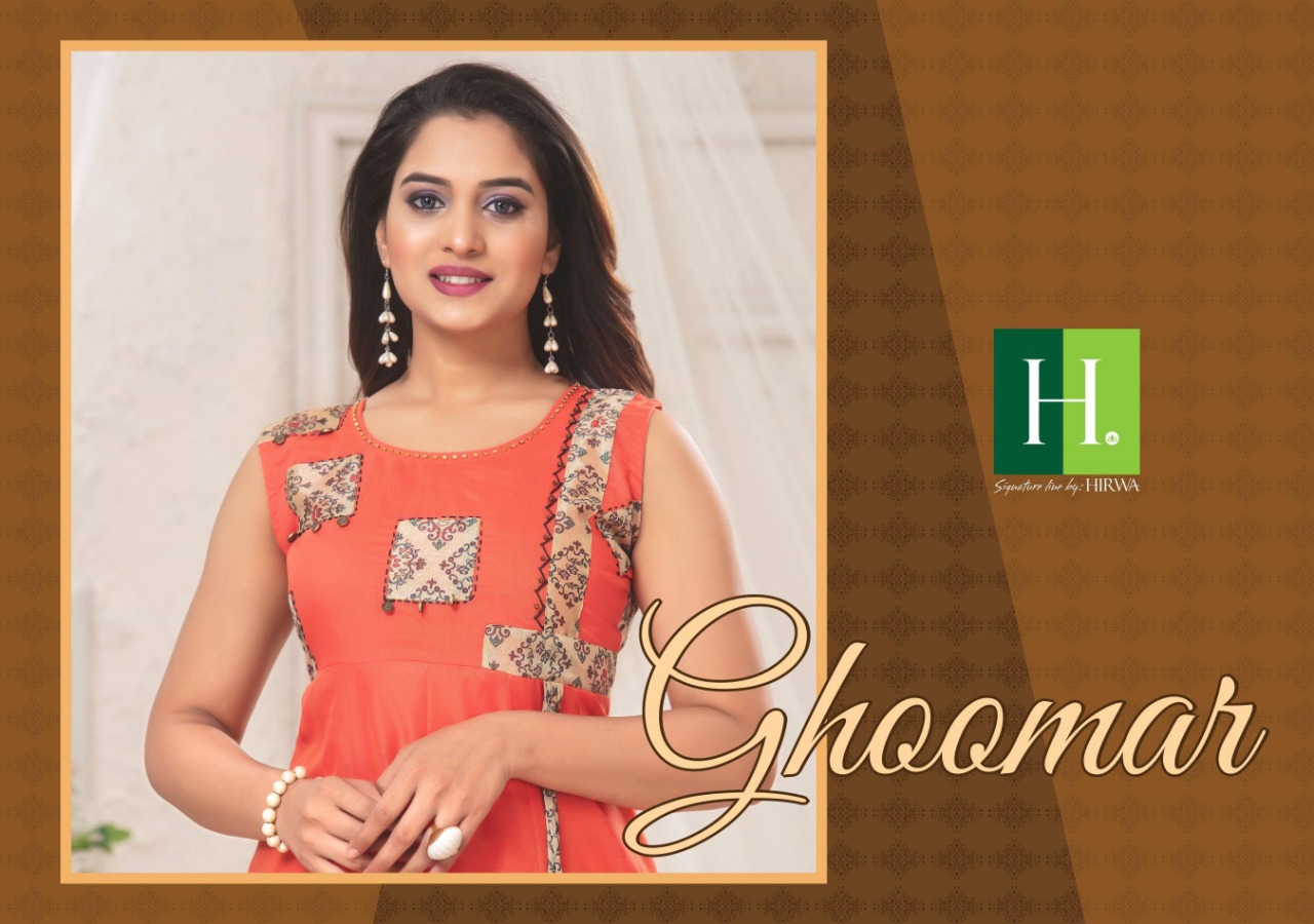 Hirwa Presents Ghoomar Collection Of Silk Designer Round Kurtis
