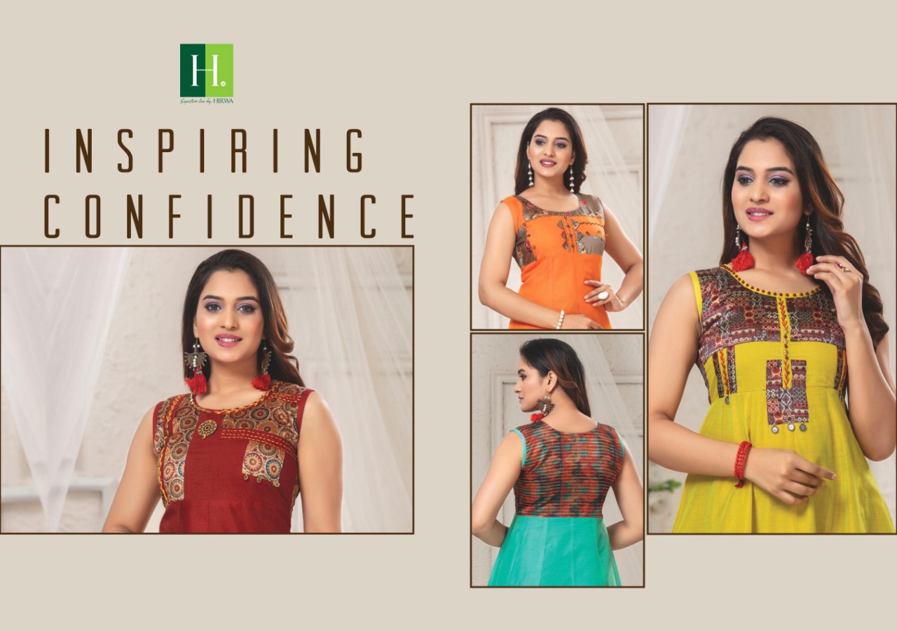 Hirwa Presents Ghoomar Collection Of Silk Designer Round Kurtis