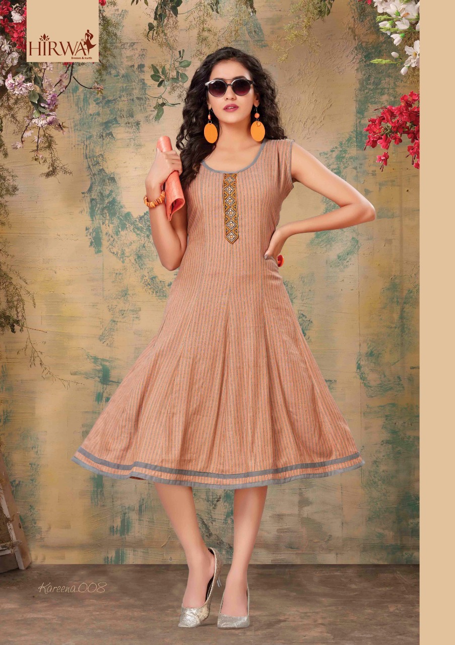 Hirwa Presents Kareena Collection Of Heavy Rayon Round Casual Short Kurtis