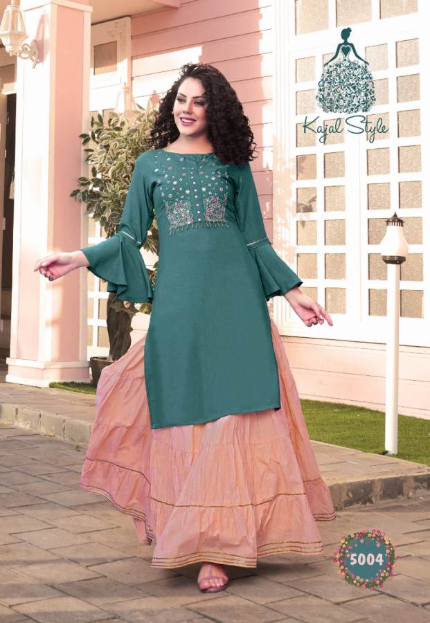 Kajal Style Presents Fashion Label 5 Collection Of Rich Look Designer Kurti With Boottom