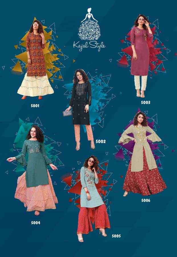 Kajal Style Presents Fashion Label 5 Collection Of Rich Look Designer Kurti With Boottom