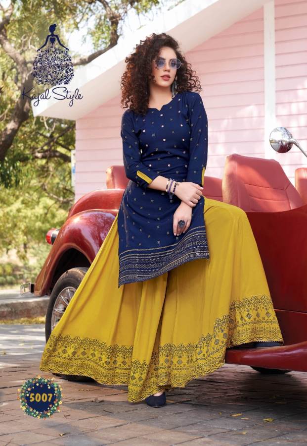 Kajal Style Presents Fashion Label 5 Collection Of Rich Look Designer Kurti With Boottom