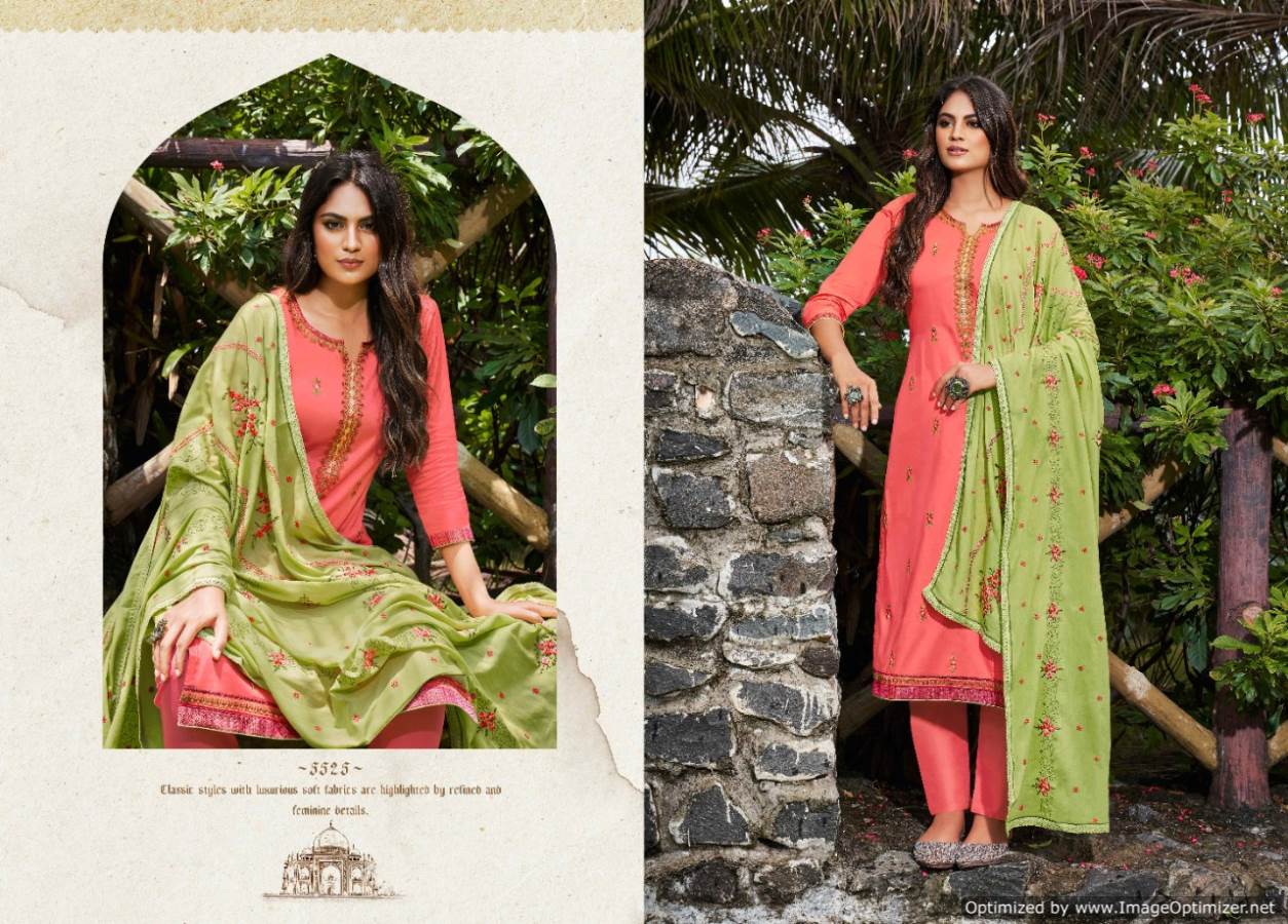 Kessi Presents Taj 2 Jam Silk Embroidered Dress Materials