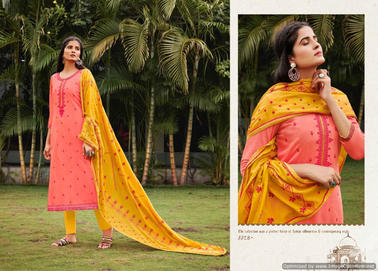 Kessi Presents Taj 2 Jam Silk Embroidered Dress Materials