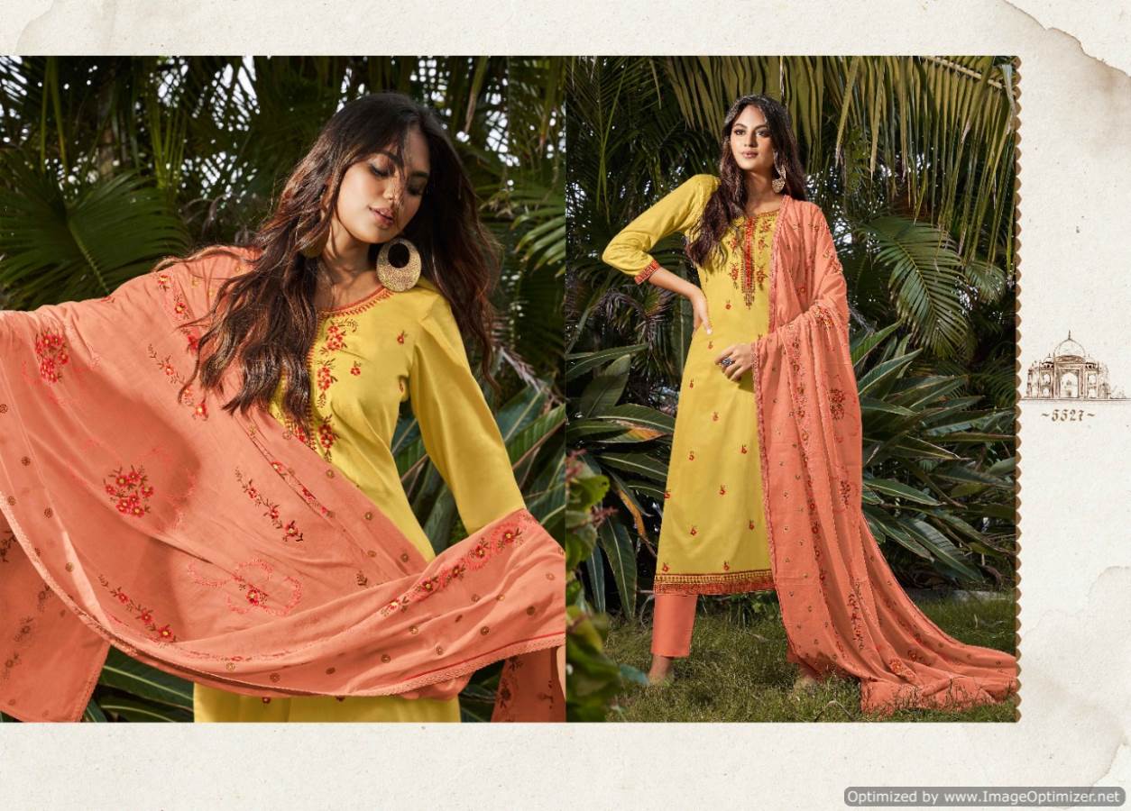 Kessi Presents Taj 2 Jam Silk Embroidered Dress Materials