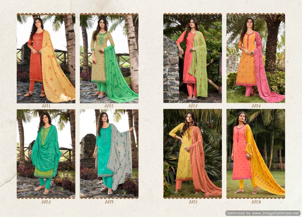 Kessi Presents Taj 2 Jam Silk Embroidered Dress Materials