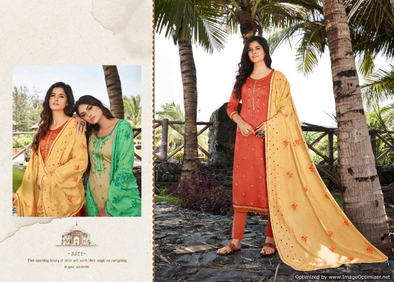 Kessi Presents Taj 2 Jam Silk Embroidered Dress Materials