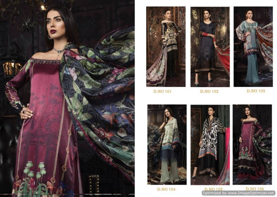 Levisha Presents Maria B Collection Of Crape Silk Digital Printed Pakistani Suits