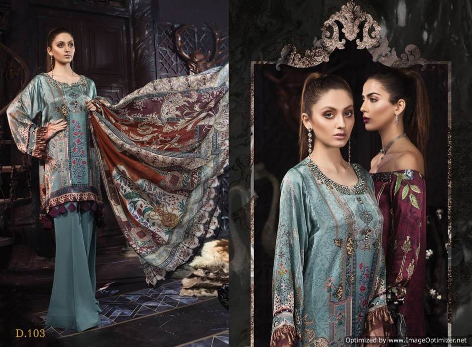 Levisha Presents Maria B Collection Of Crape Silk Digital Printed Pakistani Suits