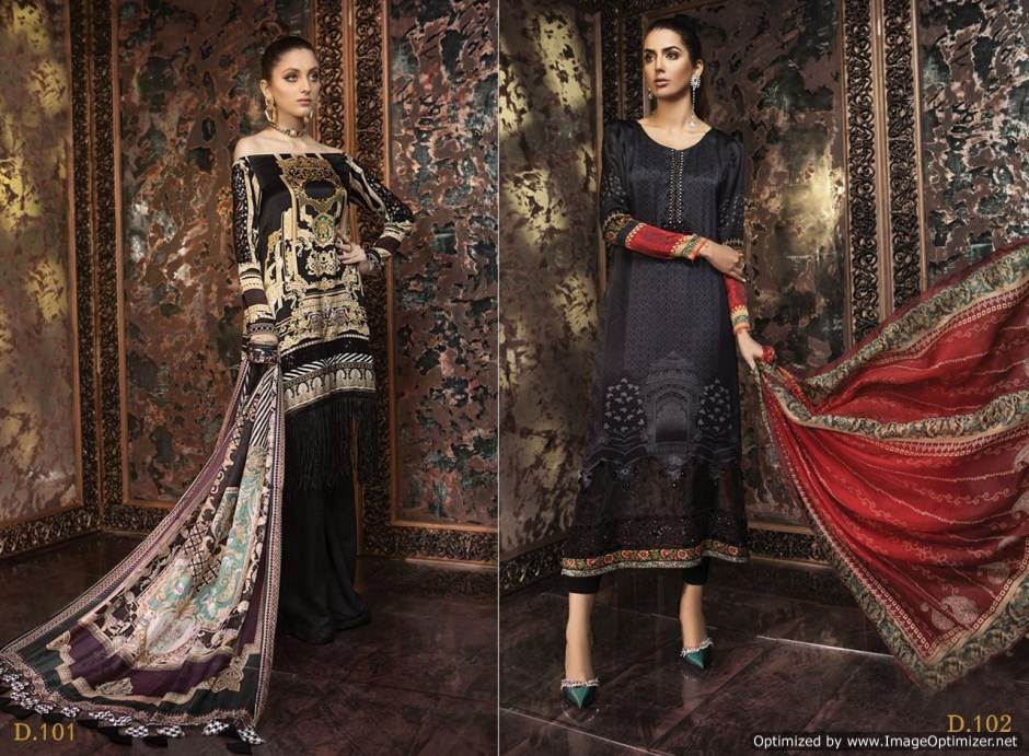 Levisha Presents Maria B Collection Of Crape Silk Digital Printed Pakistani Suits