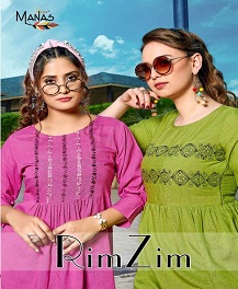 Manas Presents Rim Zim Collection Of Rayon Embroidered Top