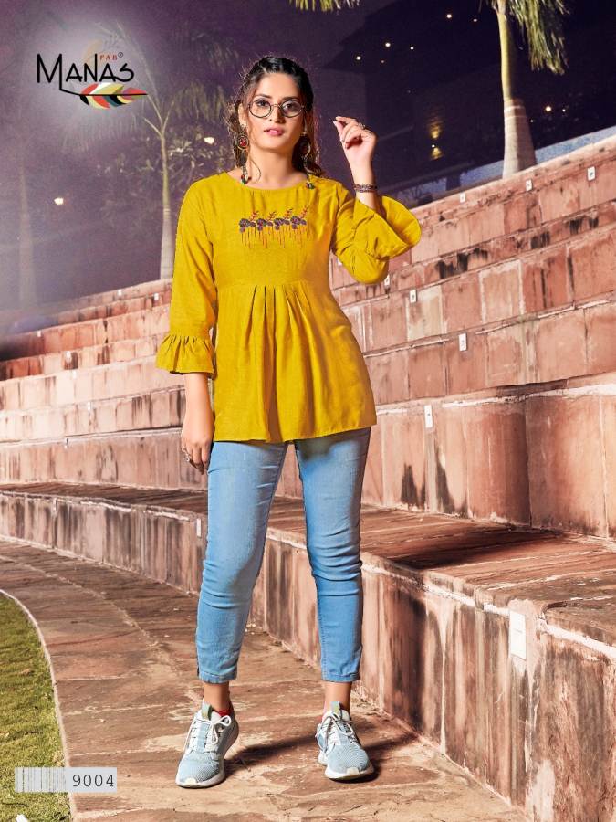 Manas Presents Rim Zim Collection Of Rayon Embroidered Top