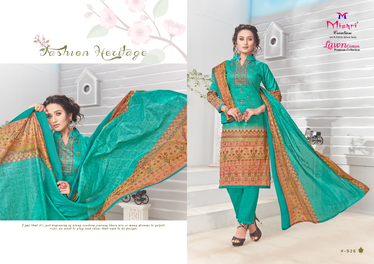 Mishri Presents Lawn Cotton 3 Collection Of Lawn Cotton Karachi Printed Dress Materials