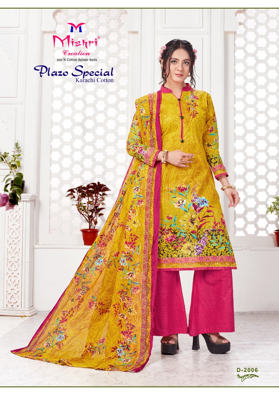 Mishri Presents Plazo Special 2 Collection Of Karachi Cotton Floral Printed Dress Materials