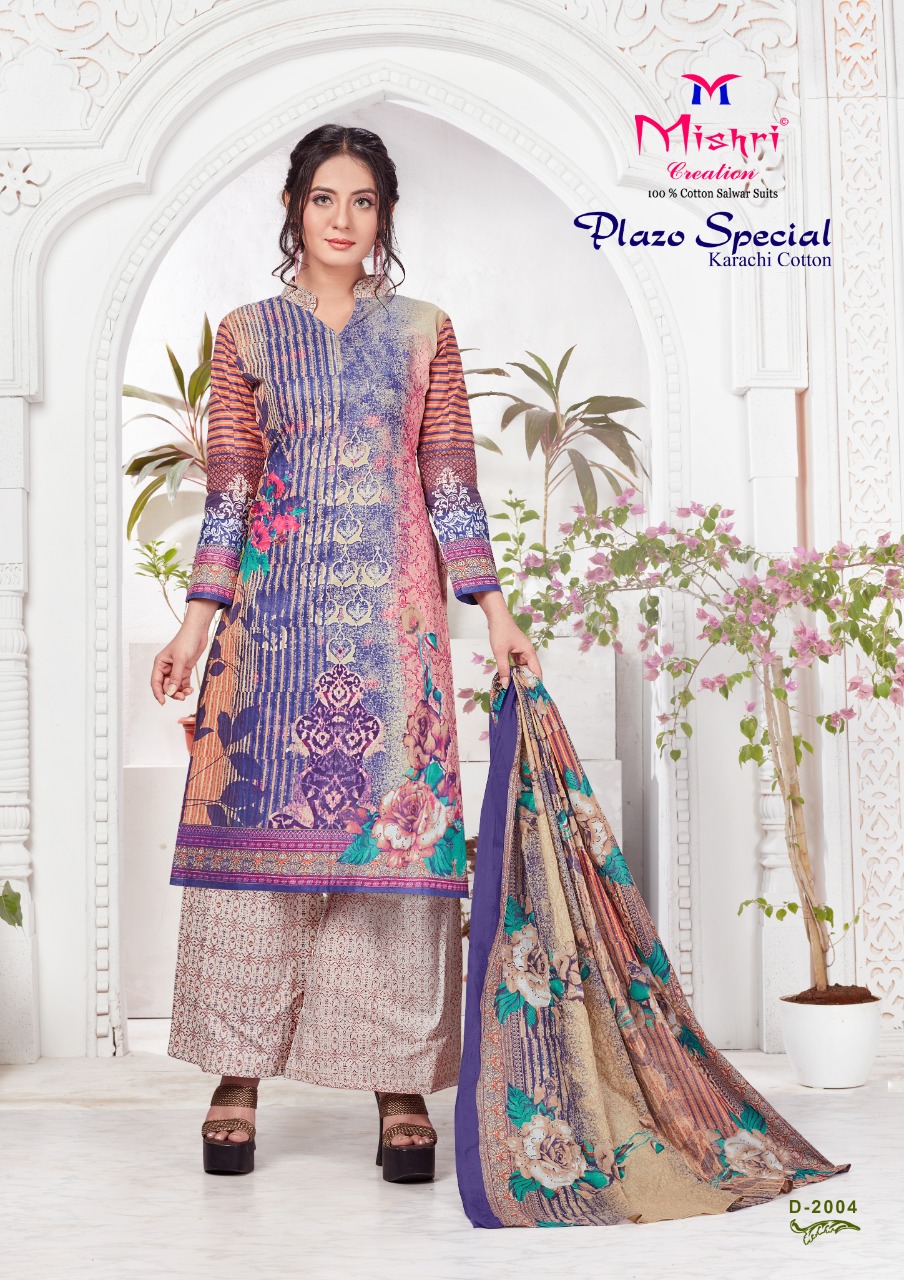 Mishri Presents Plazo Special 2 Collection Of Karachi Cotton Floral Printed Dress Materials