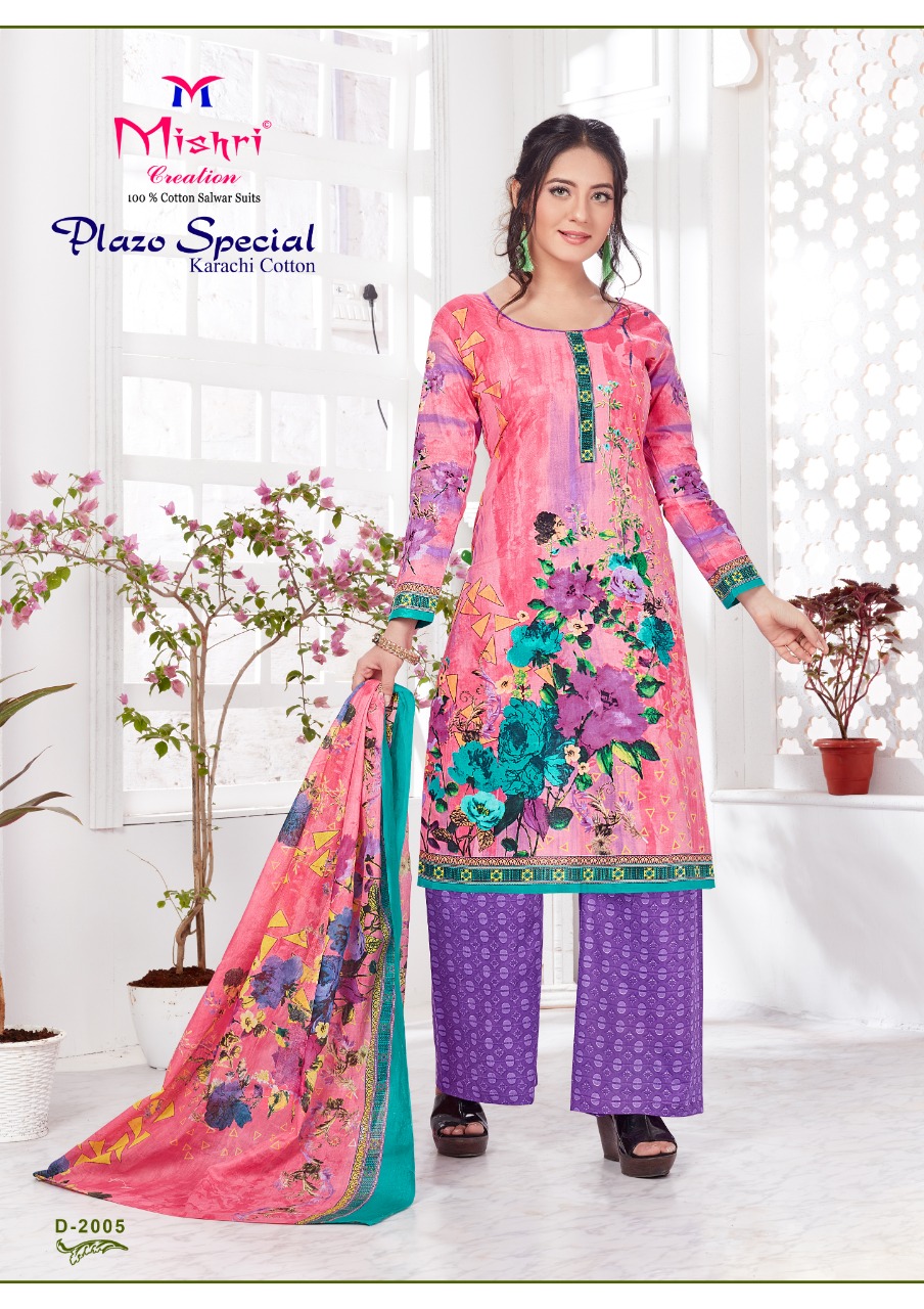 Mishri Presents Plazo Special 2 Collection Of Karachi Cotton Floral Printed Dress Materials