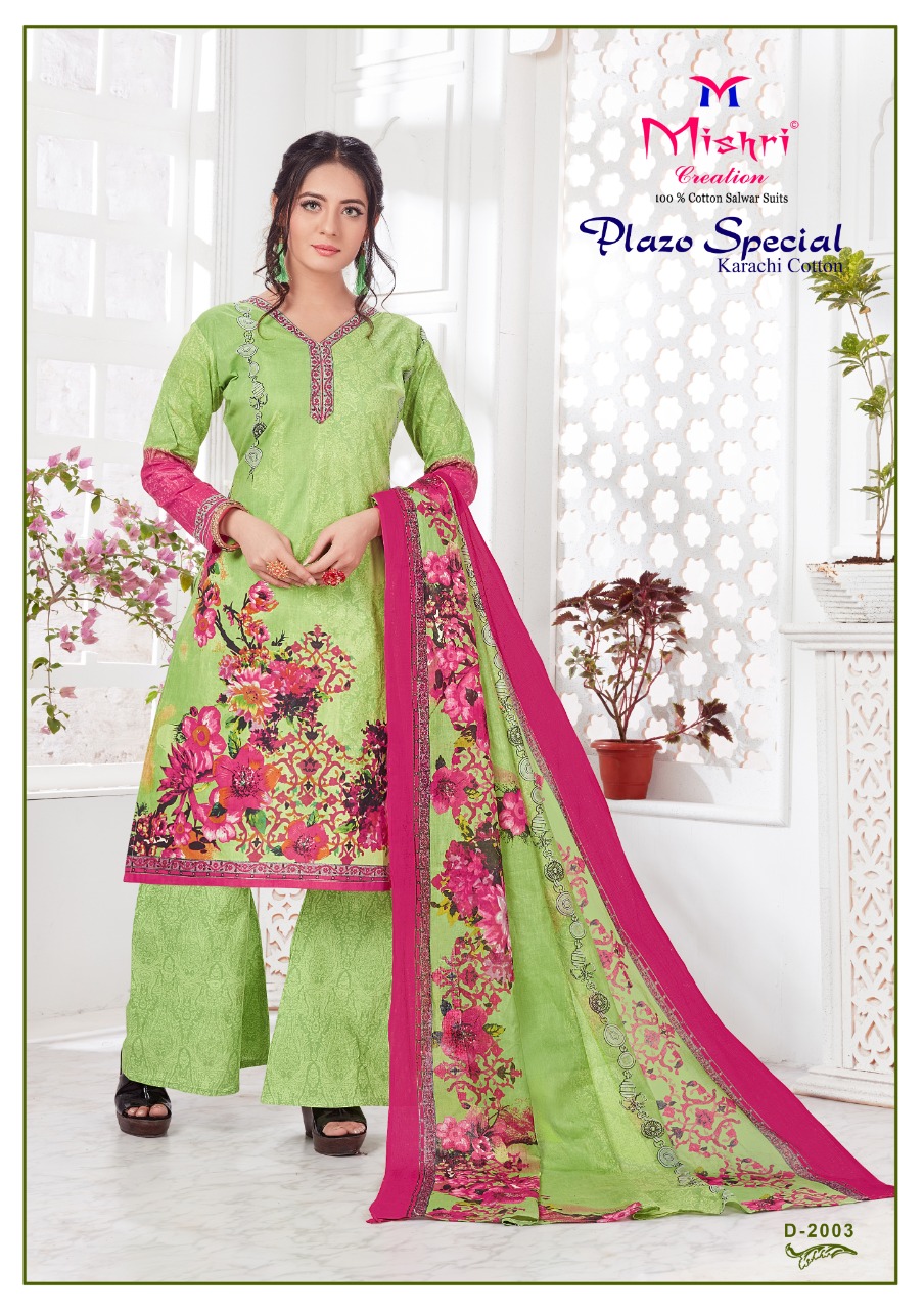 Mishri Presents Plazo Special 2 Collection Of Karachi Cotton Floral Printed Dress Materials