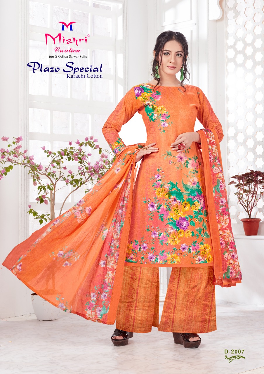 Mishri Presents Plazo Special 2 Collection Of Karachi Cotton Floral Printed Dress Materials