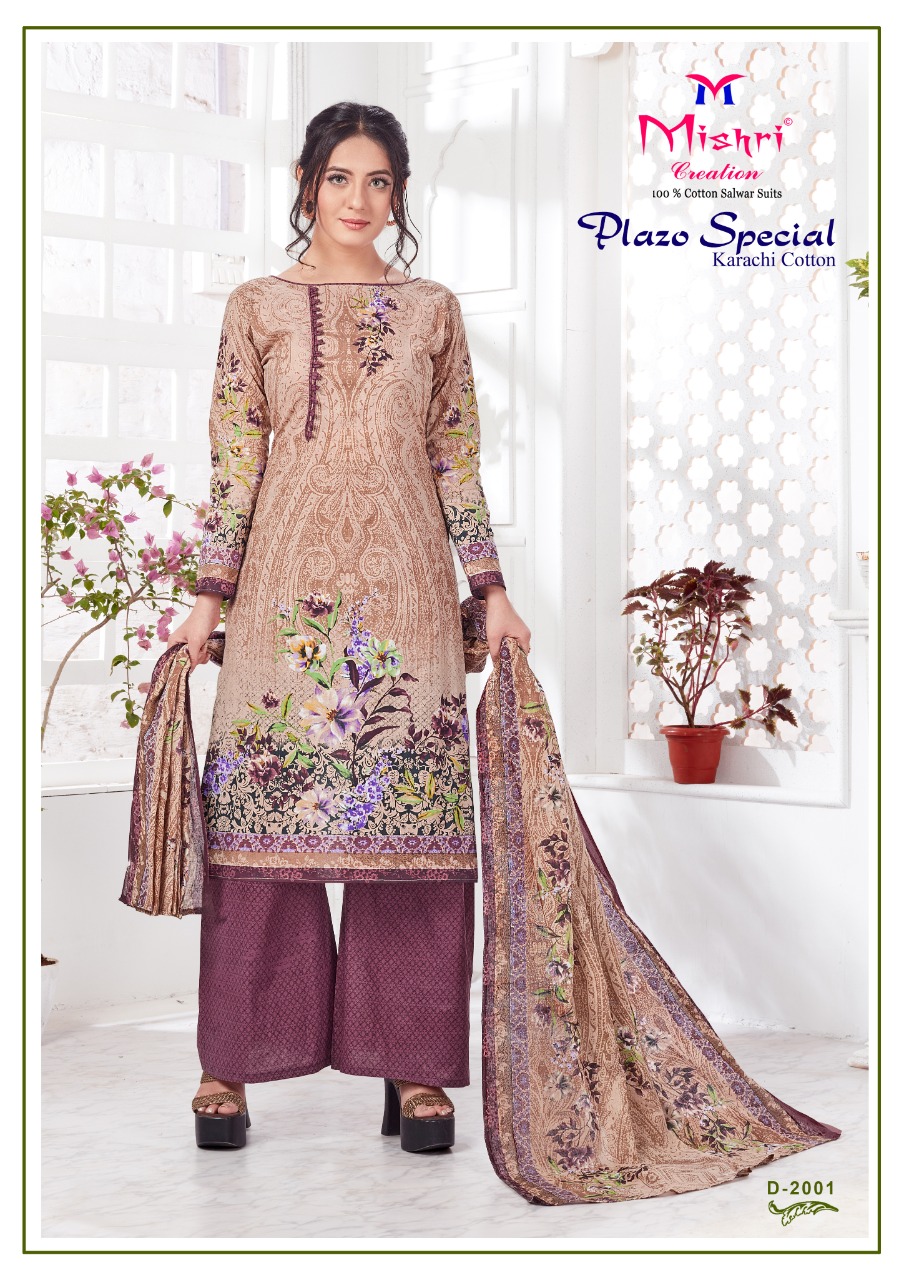 Mishri Presents Plazo Special 2 Collection Of Karachi Cotton Floral Printed Dress Materials