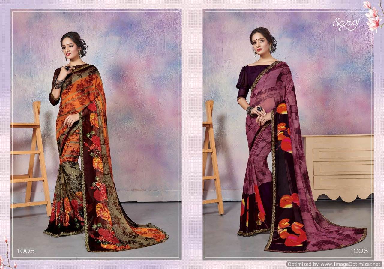 Saroj Emlli 3 Digital Printed Weightless Georgette Casual Sarees