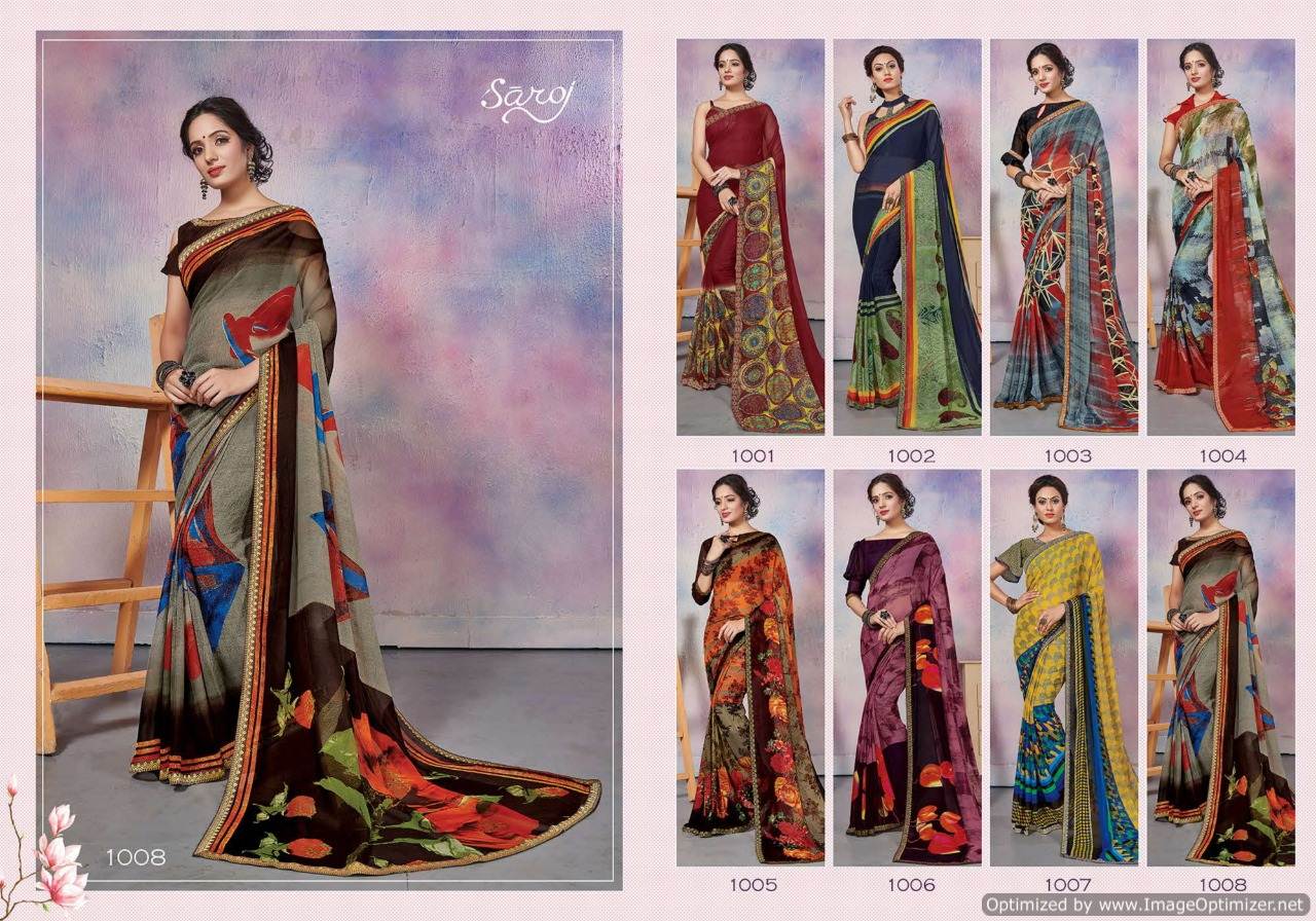 Saroj Emlli 3 Digital Printed Weightless Georgette Casual Sarees