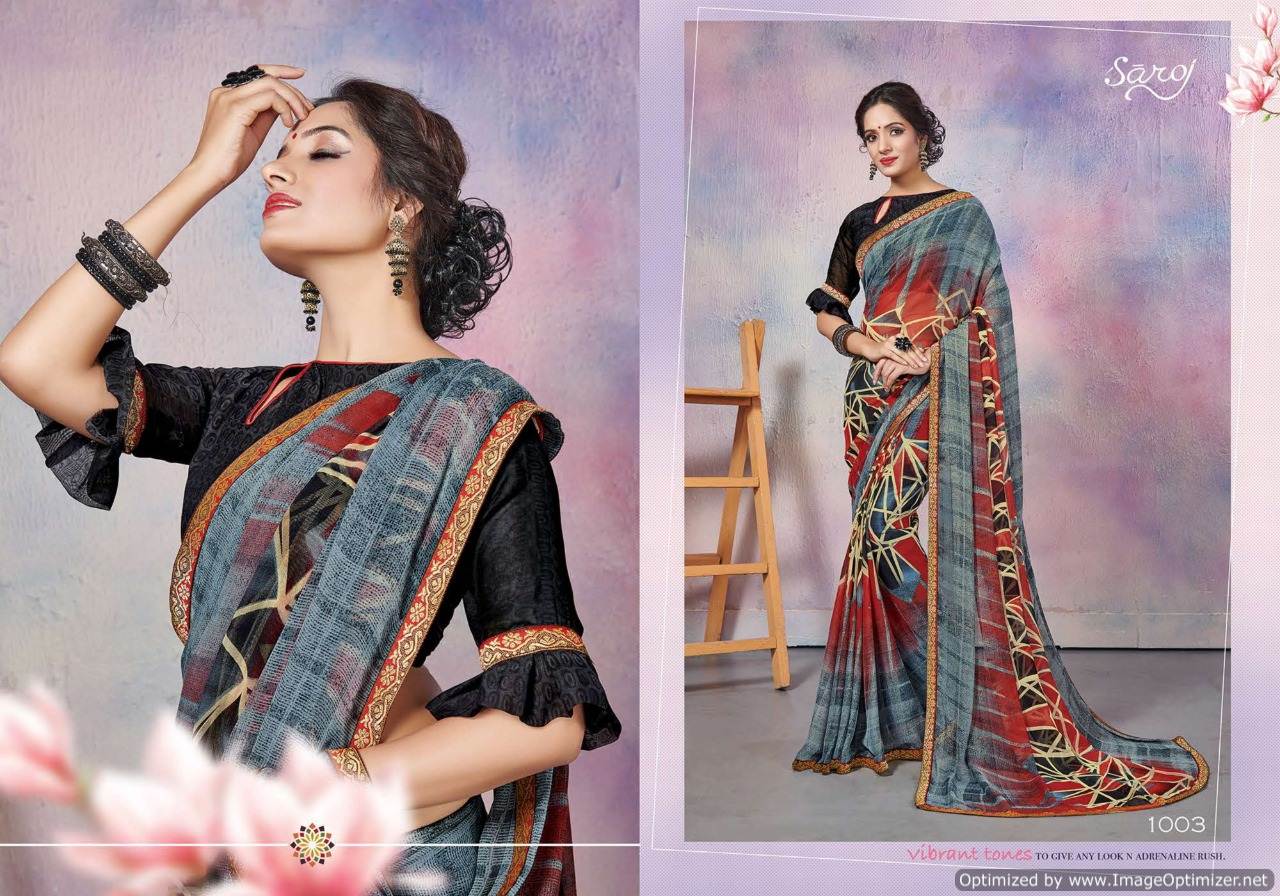 Saroj Emlli 3 Digital Printed Weightless Georgette Casual Sarees