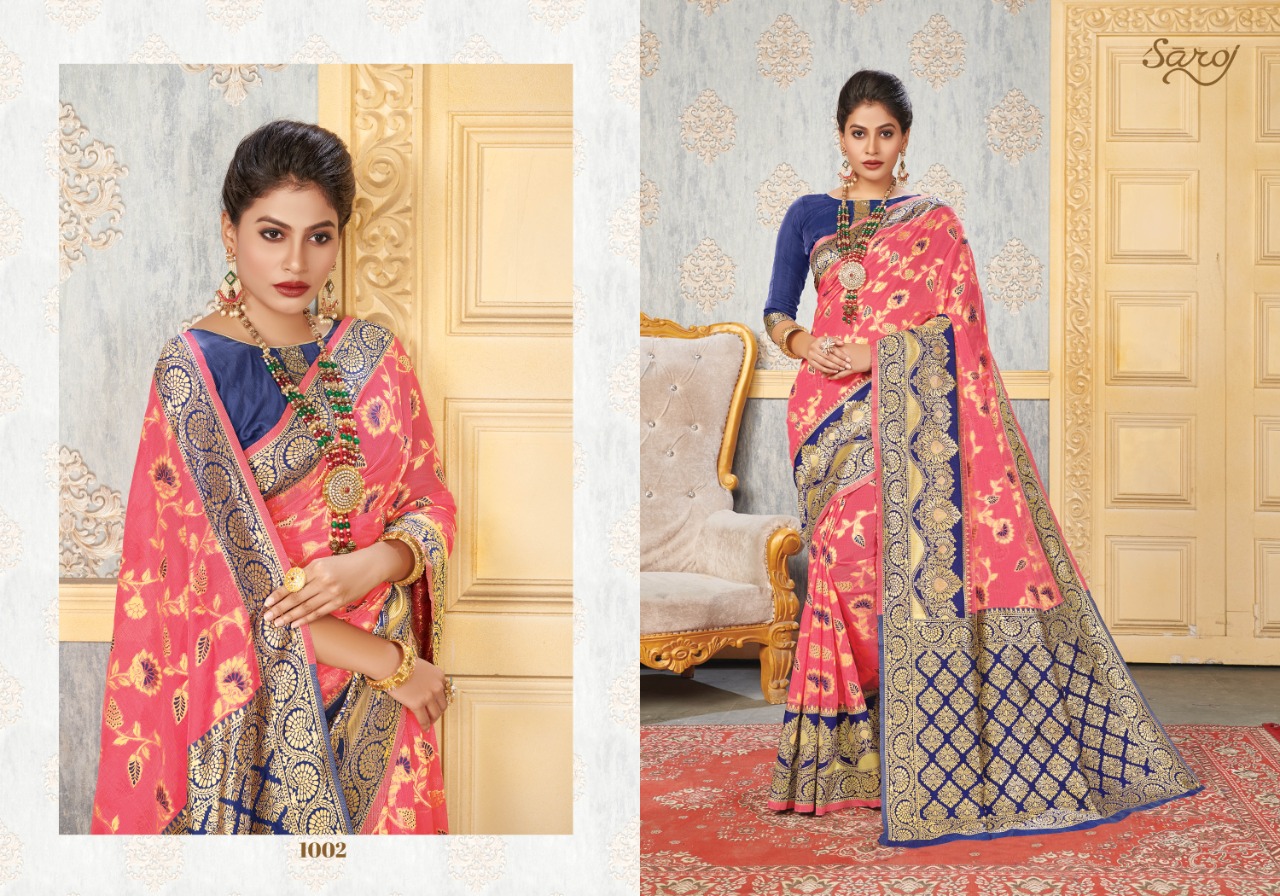 Saroj Presents Bindiya Collection Of Cotton Silk Jacquard Festive Sarees