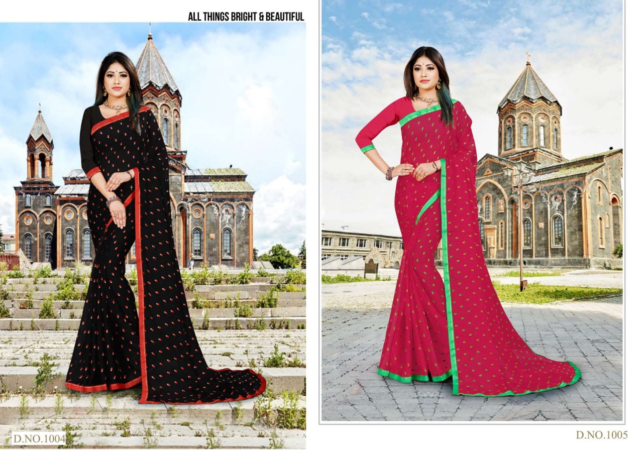 Saroj Presents Chhavi Collection Of Chiffon Georgette Casual Sarees