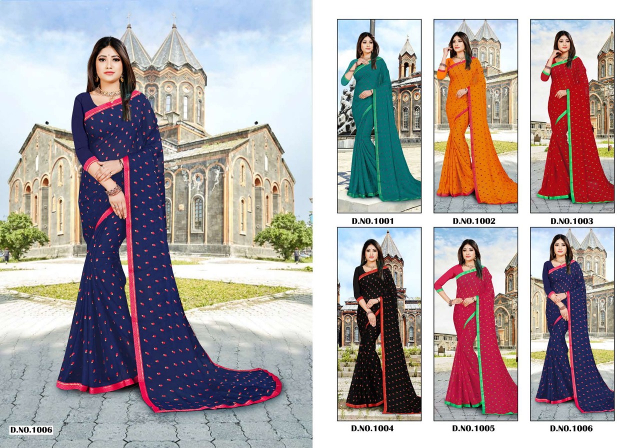Saroj Presents Chhavi Collection Of Chiffon Georgette Casual Sarees