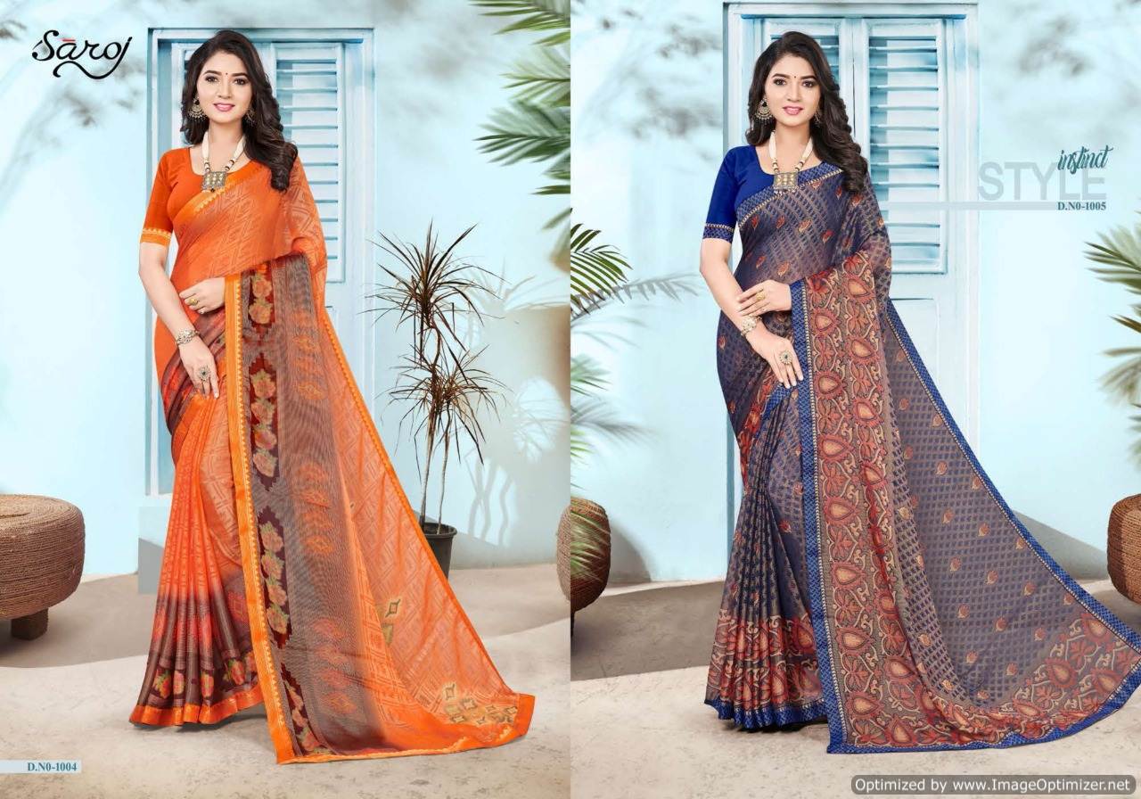 Saroj Presents Priyanshi 6 Printed Khushi Brasso Royal Designer Sarees