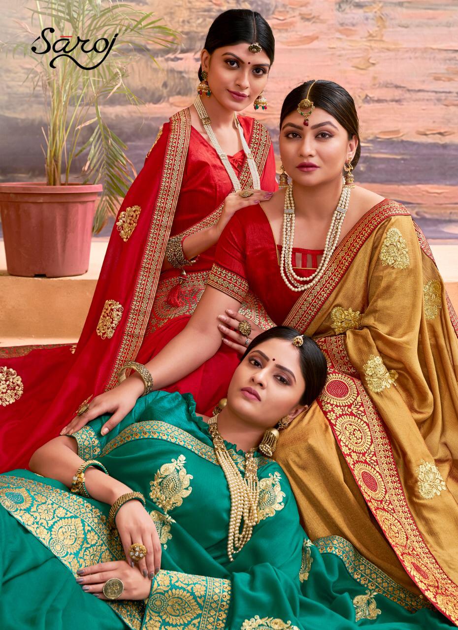 Saroj Presents Sayanara Vichitra Collection Of Silk Designer Festive Sarees