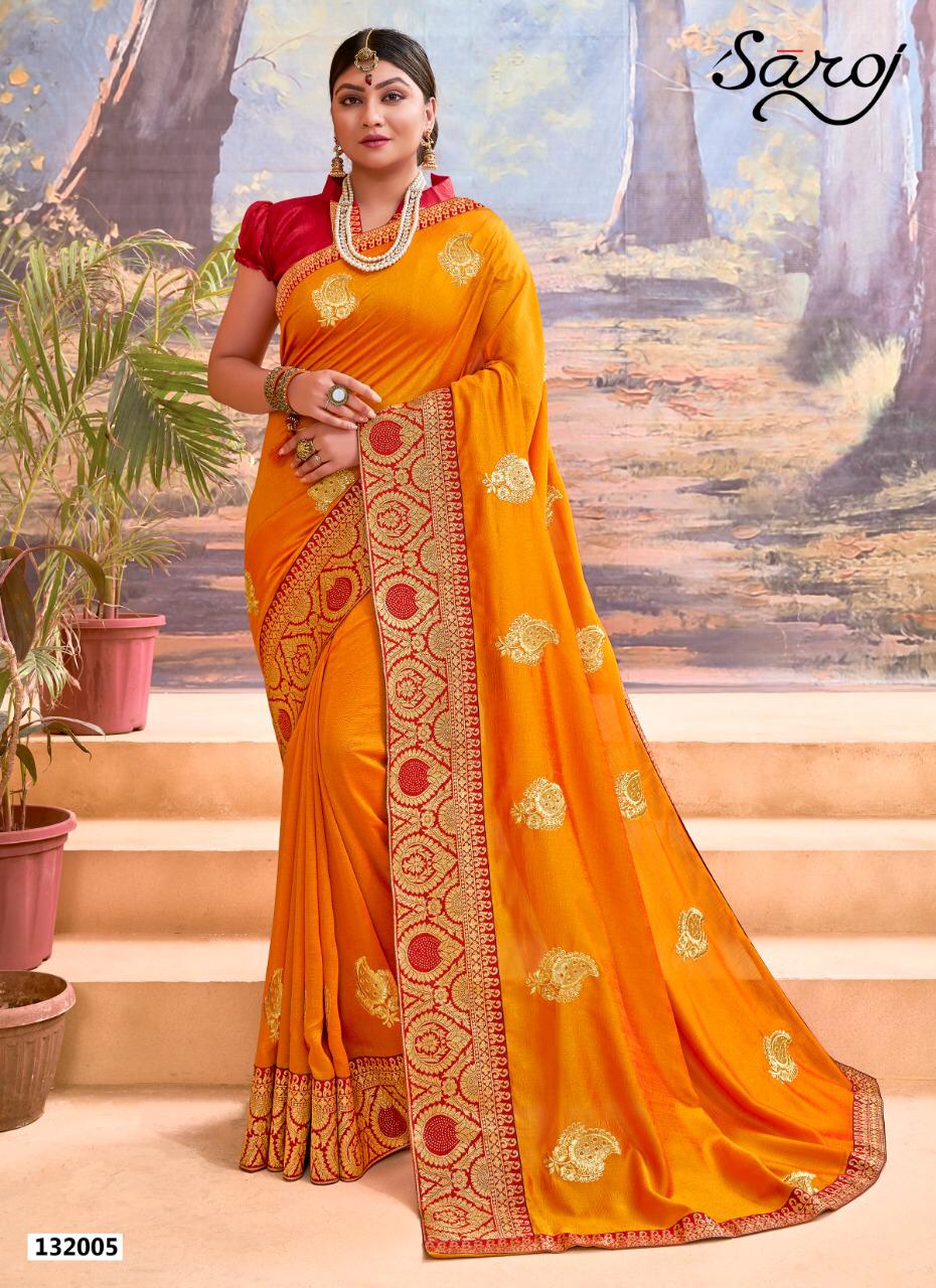 Saroj Presents Sayanara Vichitra Collection Of Silk Designer Festive Sarees