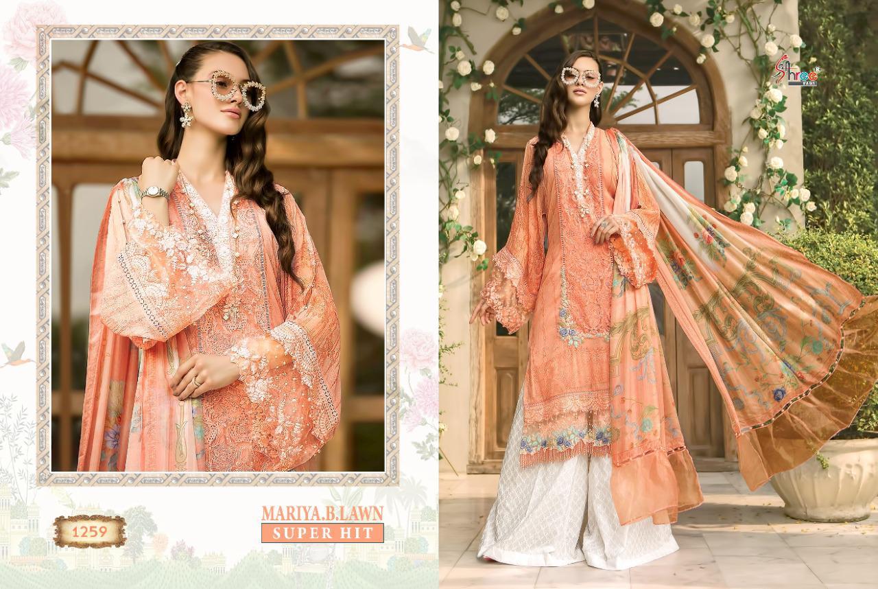 Shree Presents Mariya B Lawn Super Hit Collection Of Pure Cotton Print & Embroidery Pakistani Suits