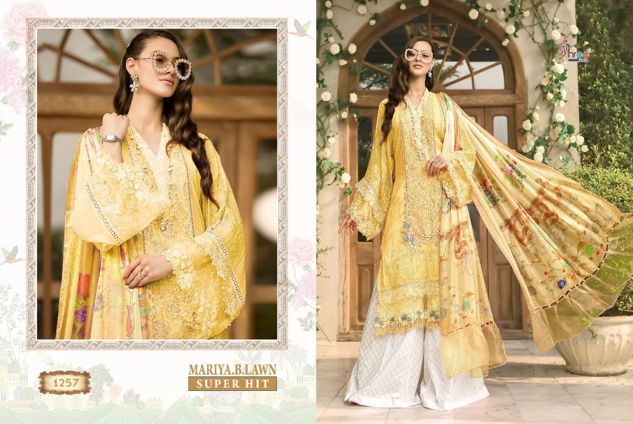 Shree Presents Mariya B Lawn Super Hit Collection Of Pure Cotton Print & Embroidery Pakistani Suits