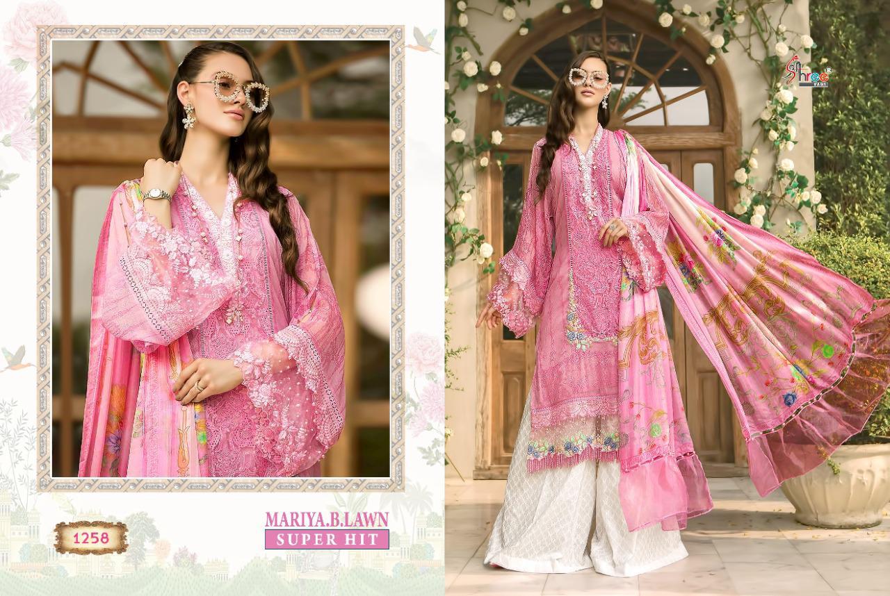 Shree Presents Mariya B Lawn Super Hit Collection Of Pure Cotton Print & Embroidery Pakistani Suits