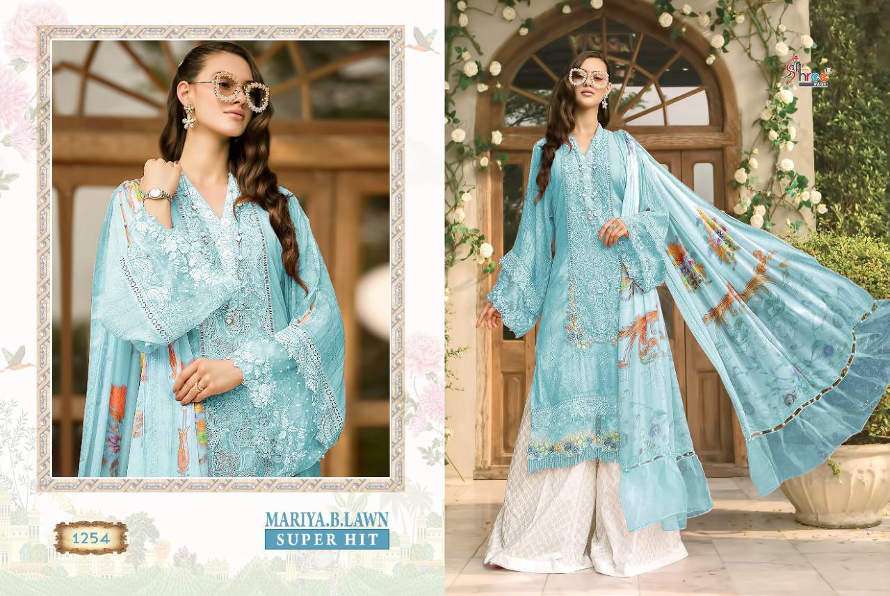 Shree Presents Mariya B Lawn Super Hit Collection Of Pure Cotton Print & Embroidery Pakistani Suits