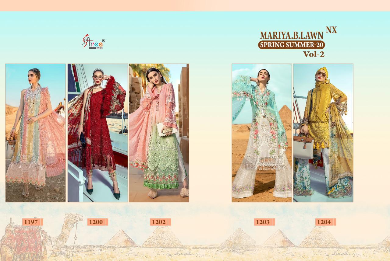 Shree Presents Mariya B Spring Summer 20-2 Nx Collection Of Cambeic Cotton Printed Designer Pakistani Suits