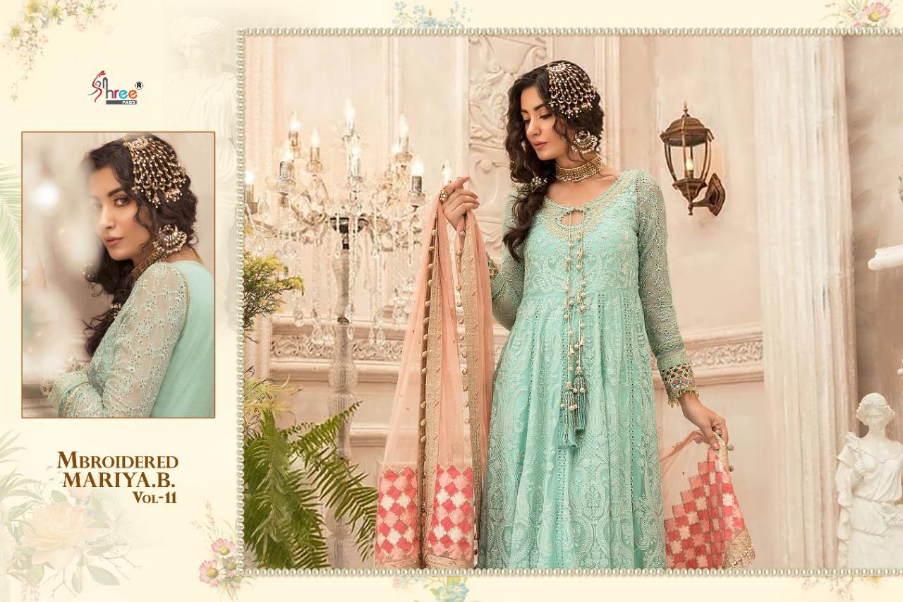 Shree Presents Mbroidered Mariya B Vol 11 Collection Of Embroidered Georgette Pakistani Suits