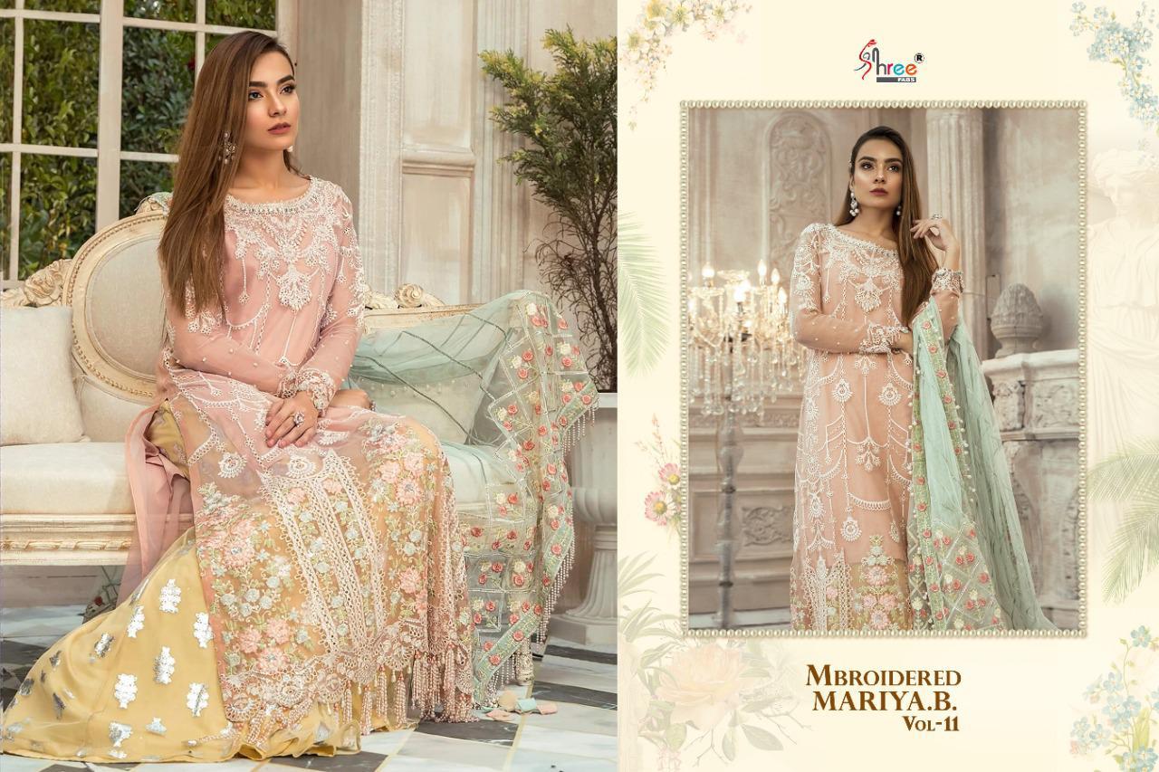 Shree Presents Mbroidered Mariya B Vol 11 Collection Of Embroidered Georgette Pakistani Suits